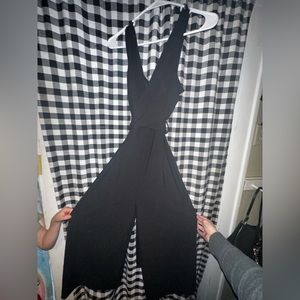 Black jumpsuit flair bottoms